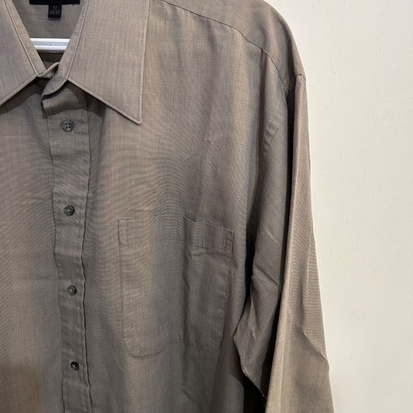 Men's Leo Chevalier Design Brown Long Sleeved Button Down Shirt Size Neck 17 - Picture 9 of 12